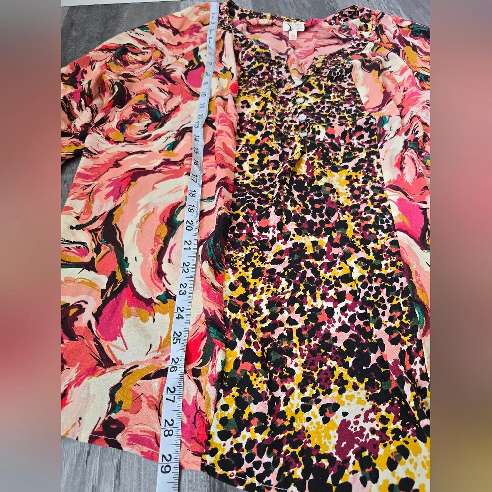 Fig&flower Anthropologie plus 3/4 Sleeve Floral Print Blouse Size 3X - Picture 5 of 9